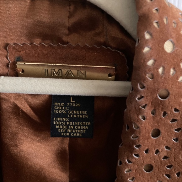 IMAN Genuine Suede Leather Jacket L - Picture 2 of 2